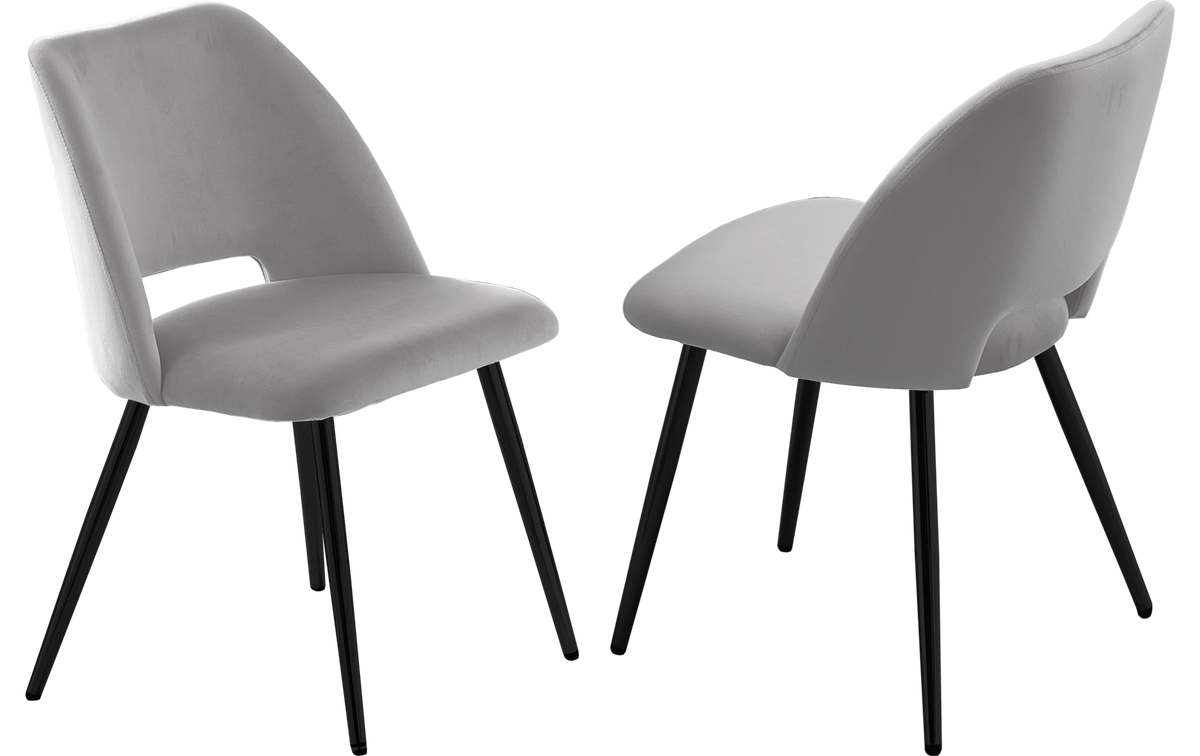 Ensemble table marbre blanc et chaises noirs – Kara
