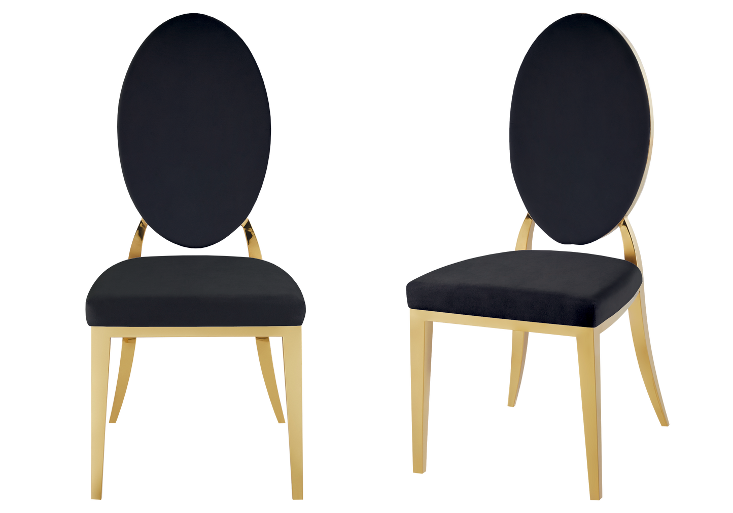 Chaises médaillon velours noir doré – Neo x4