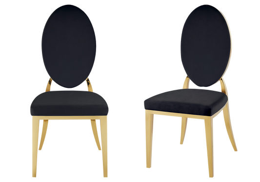 Chaises médaillon velours noir doré – Neo x4