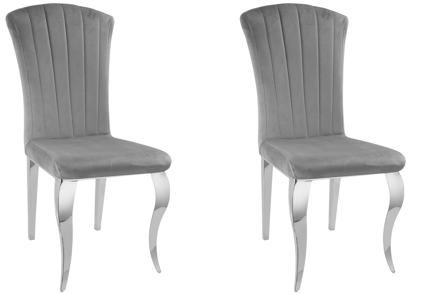 Table ronde verre blanc et chaises ardoise argentés – NEO