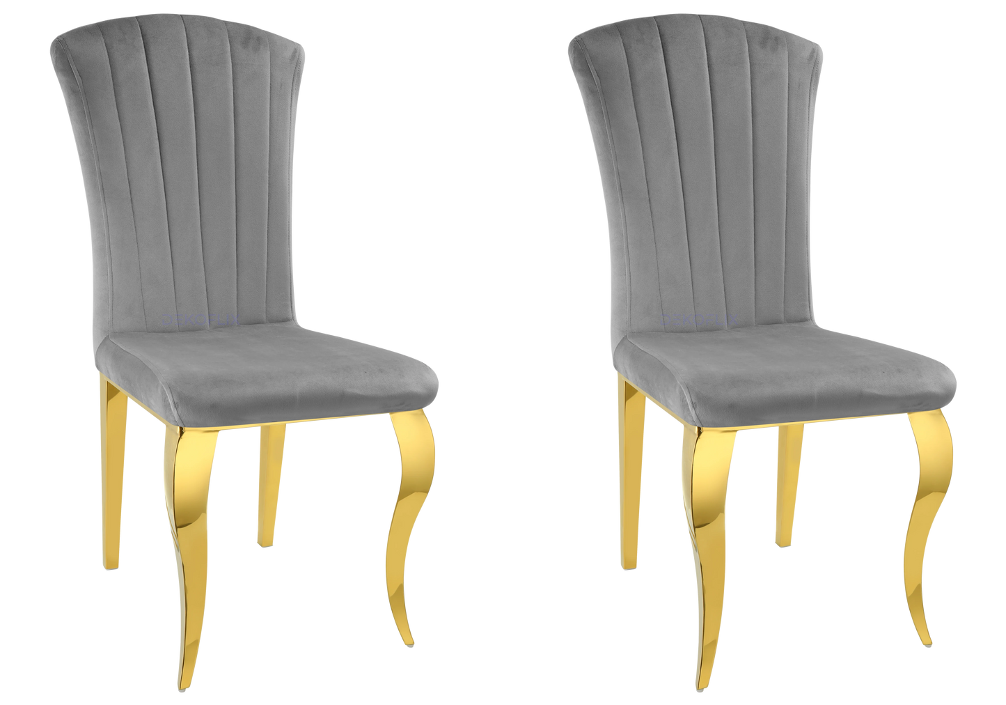Table ronde verre blanc et chaises ardoise dorée – NEO