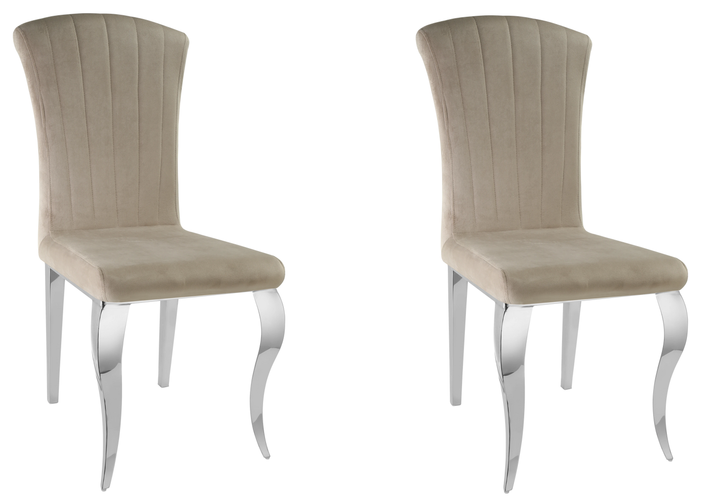 Table ronde verre noir et chaises taupe argentés – NEO
