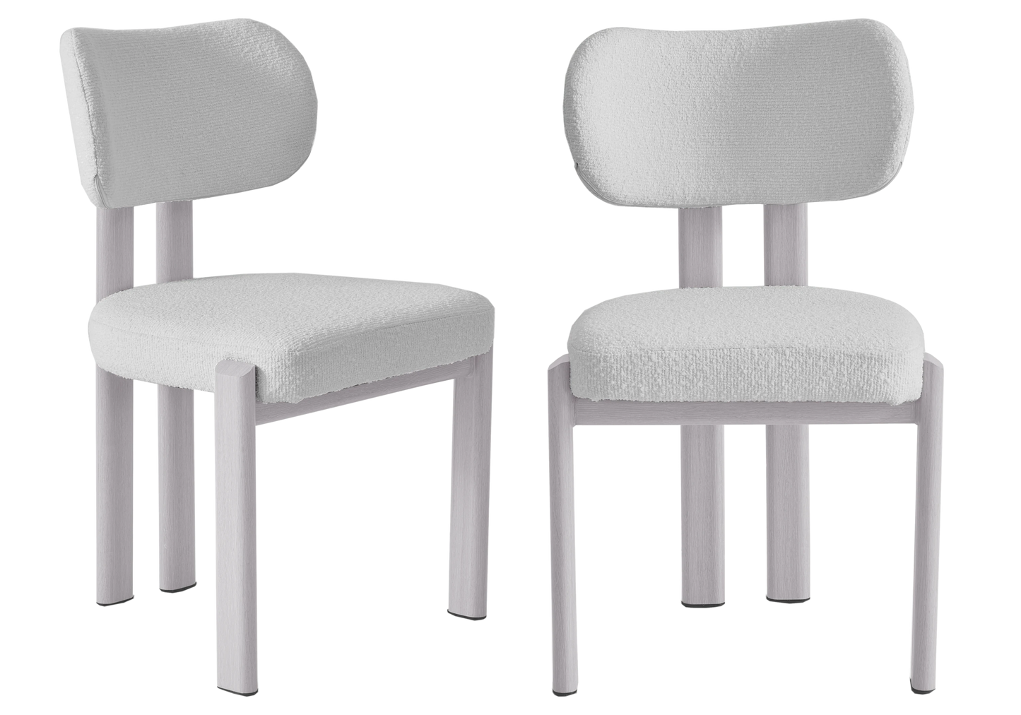 Chaises scandinaves tissu bouclé taupe – INAYA