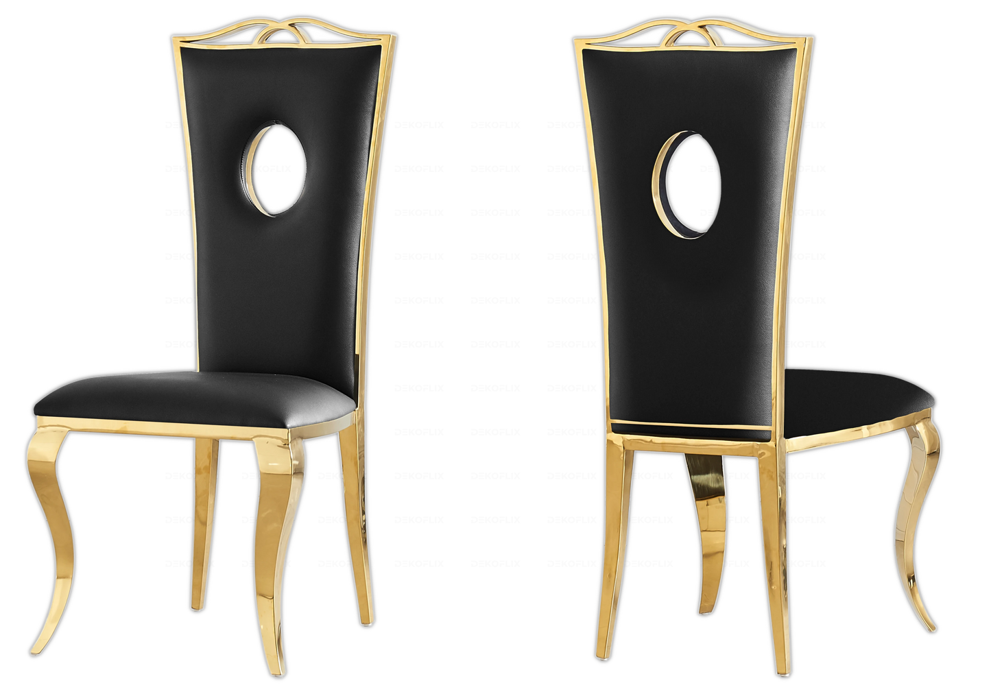 Bout de canapé verre noir pied doré - NEO