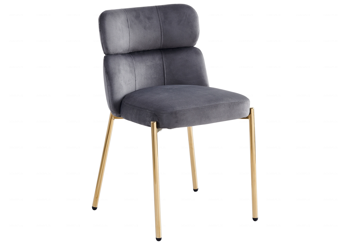 Table Céramique Noire et Chaises Grises Dorés – NORA - DEKOFLIX