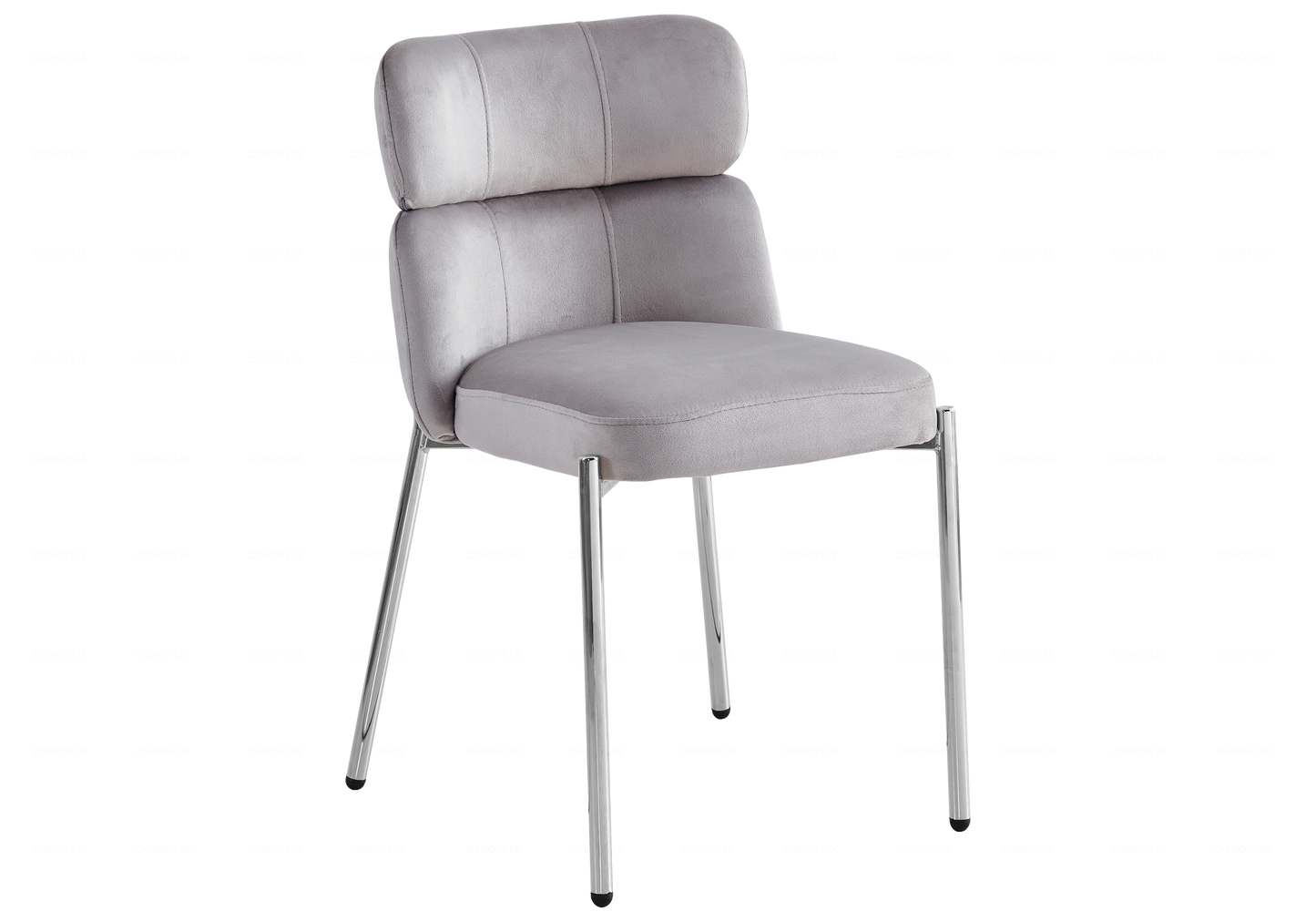 Table Marbre Blanc et Chaises Taupe Argentés – NORA - DEKOFLIX
