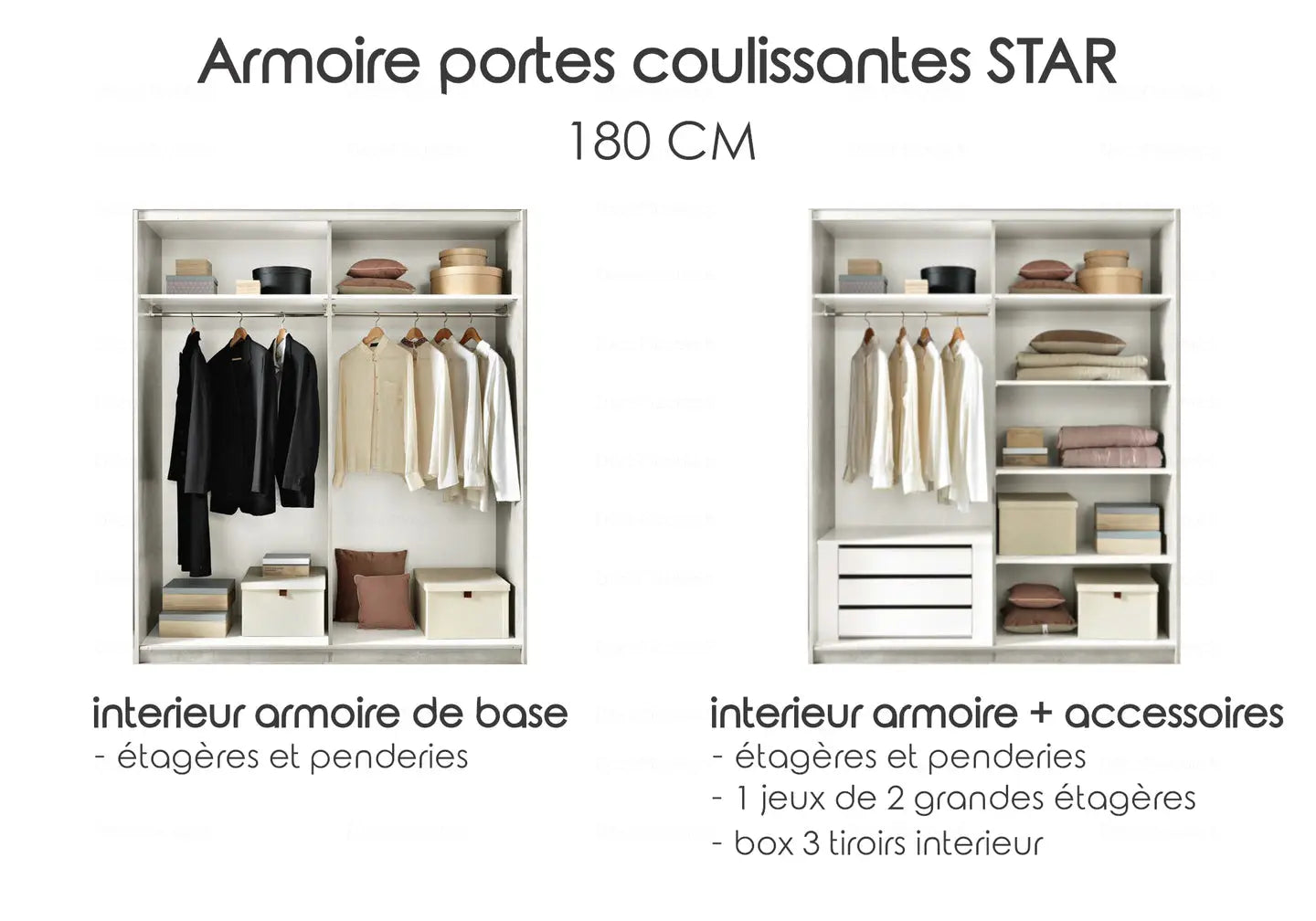 Chambre à coucher laqué blanc led STAR Italian Mobili