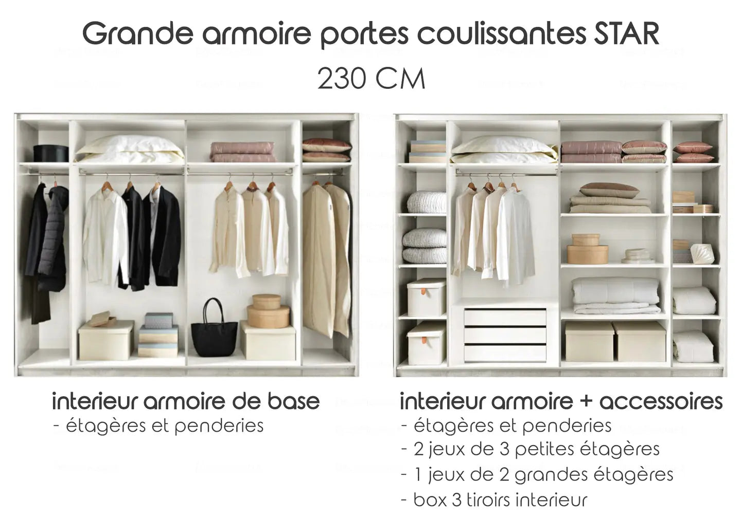 Chambre à coucher laqué blanc led STAR Italian Mobili