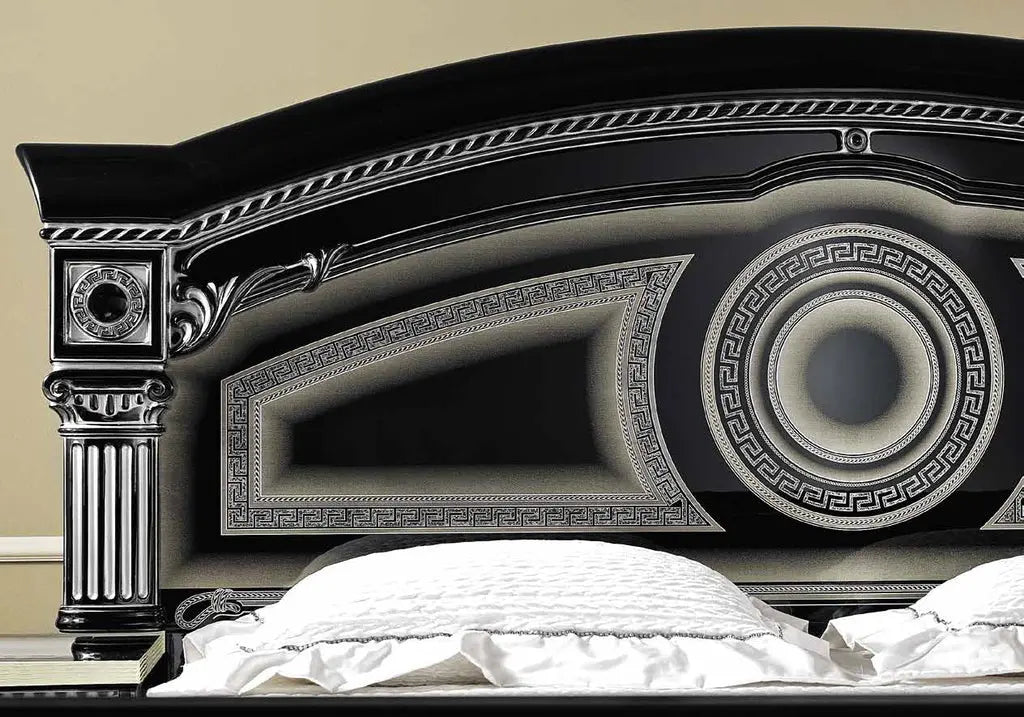 Chambre complète baroque laqué noir argent ALLA CG Italy