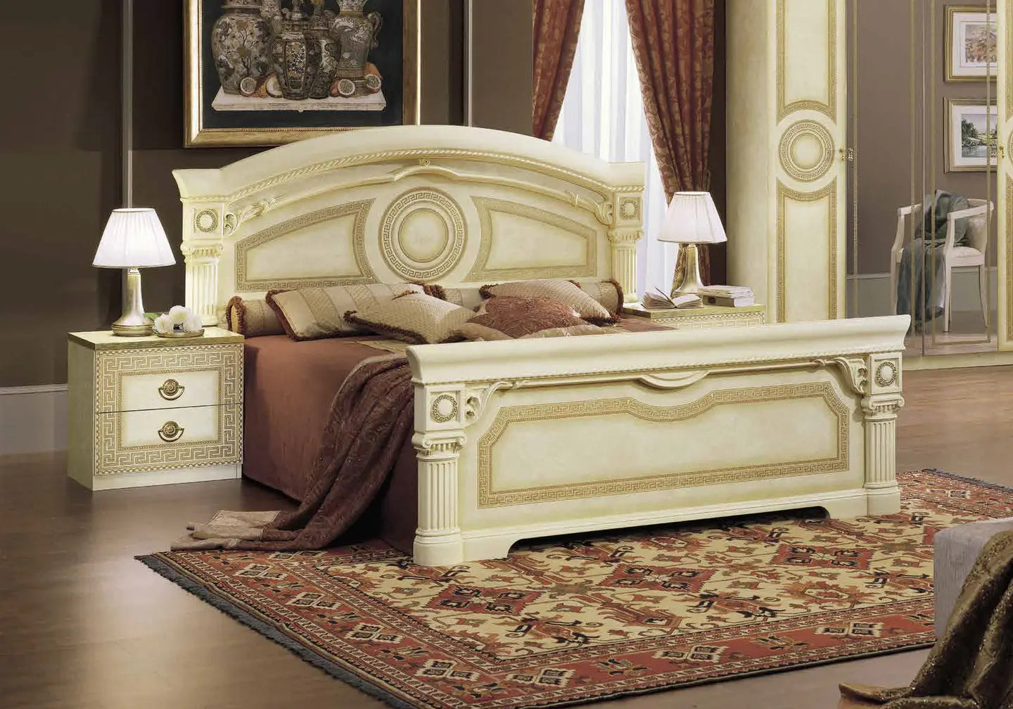 Chambre complète baroque laqué or ivoire ALLA CG Italy