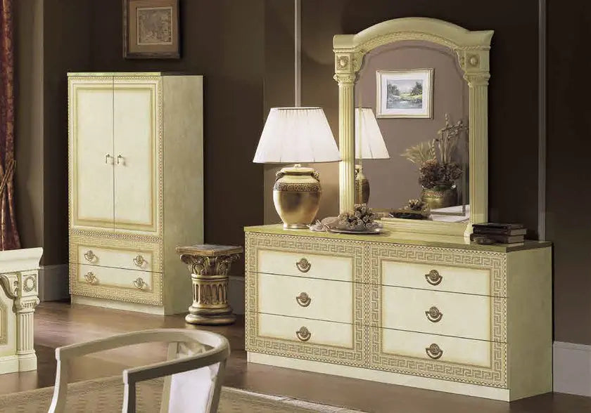 Chambre complète baroque laqué or ivoire ALLA CG Italy