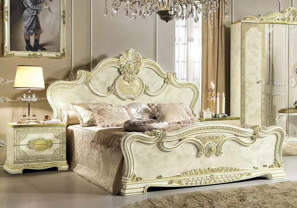 Chambre complète baroque laqué or ivoire KOBA CG Italy