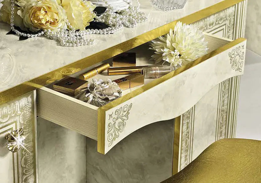 Chambre complète baroque laqué or ivoire KOBA CG Italy