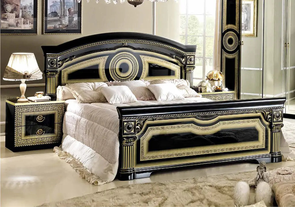 Chambre complète baroque laqué or noir ALLA CG Italy