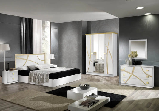 Chambre complète blanc doré MILANO Italian TL