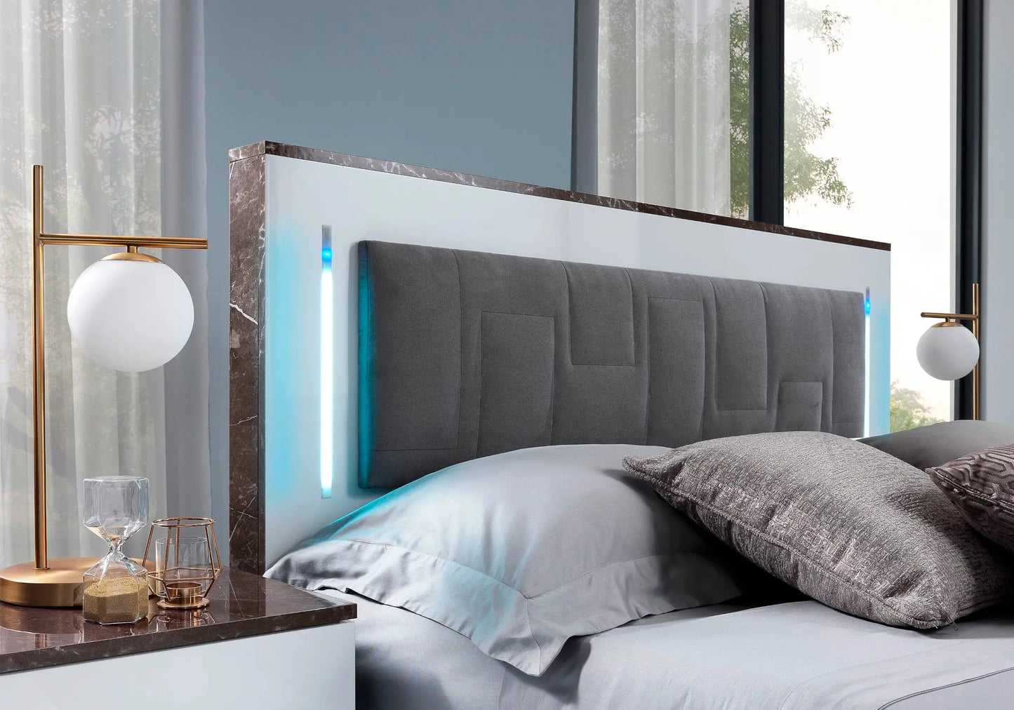 Chambre complète capitonné blanc IRIS Italian TL
