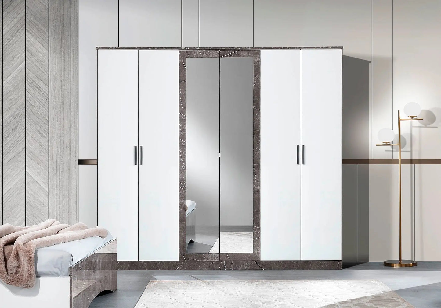 Chambre complète capitonné blanc IRIS Italian TL