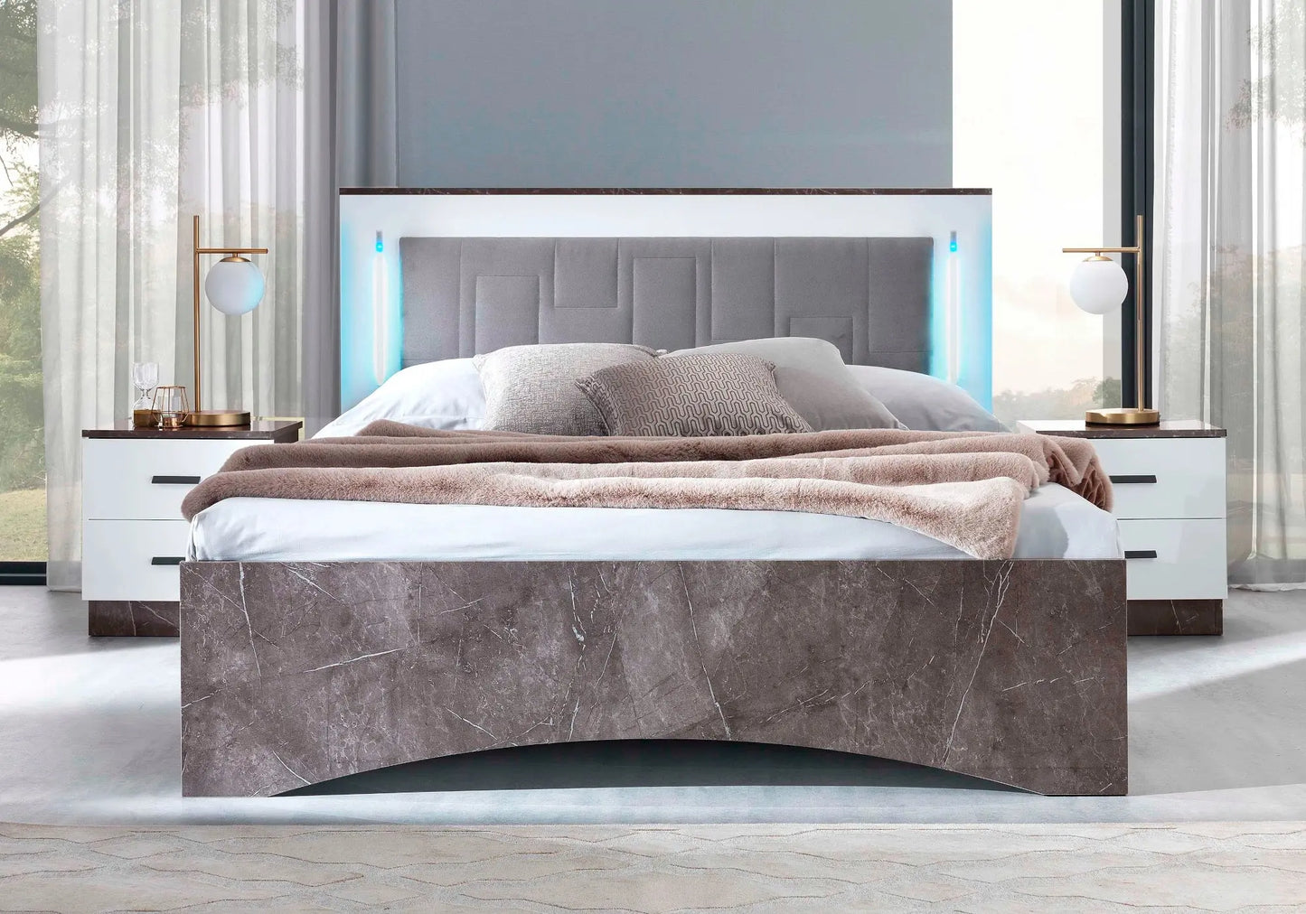 Chambre complète capitonné blanc IRIS Italian TL