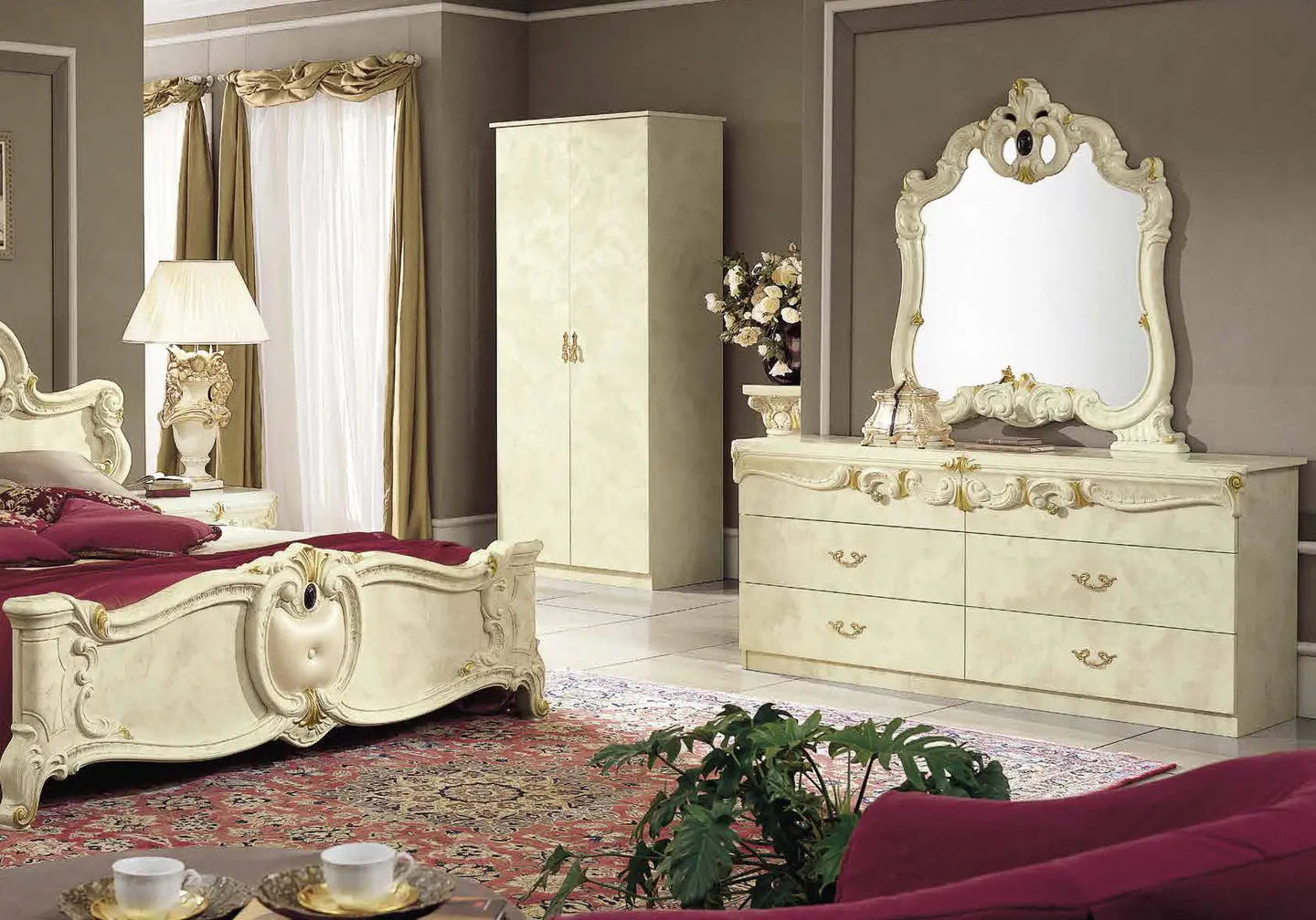 Chambre complète capitonné ivoire KONE CG Italy