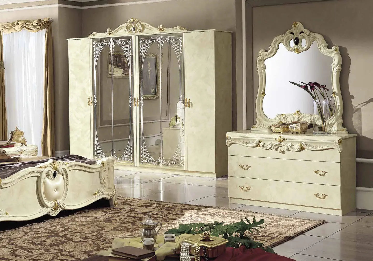 Chambre complète capitonné ivoire KONE CG Italy