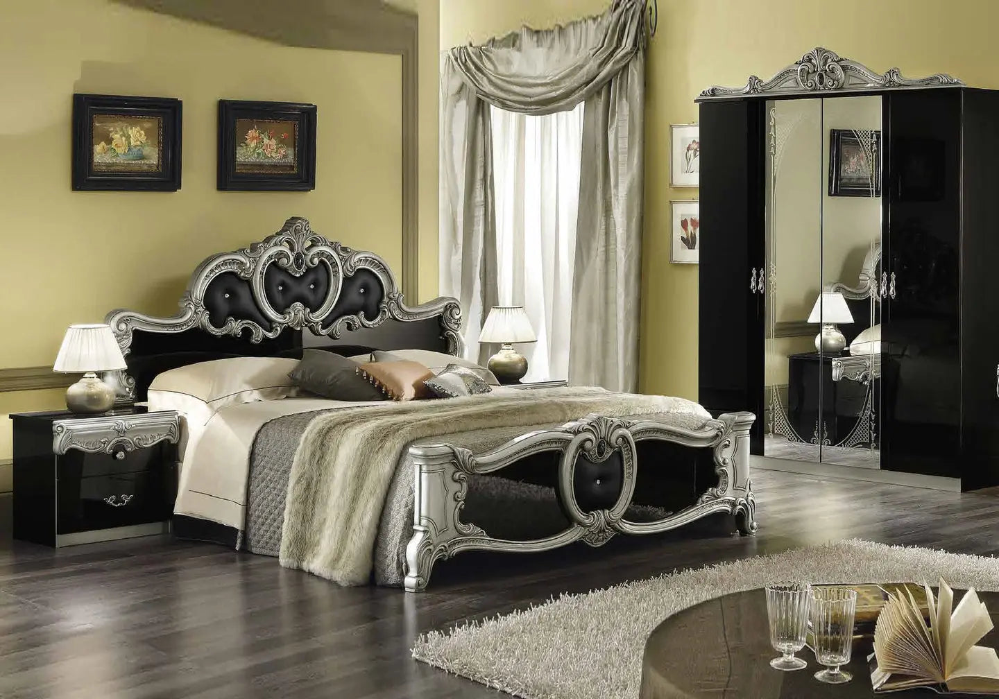 Chambre complète capitonné noir argent KONE CG Italy