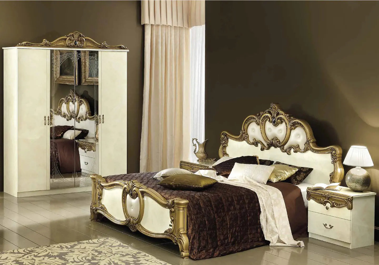 Chambre complète capitonné or ivoire KONE CG Italy