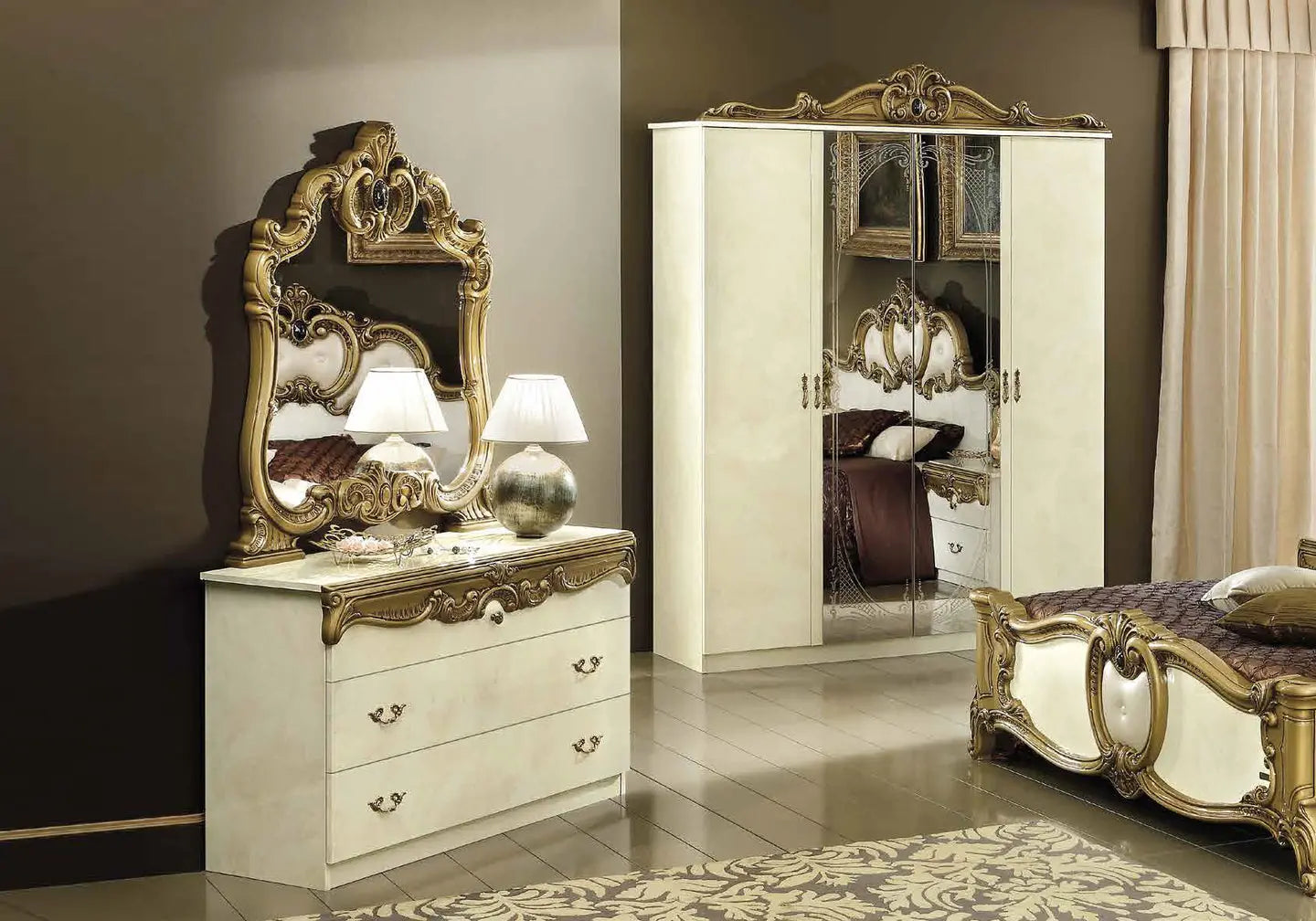 Chambre complète capitonné or ivoire KONE CG Italy