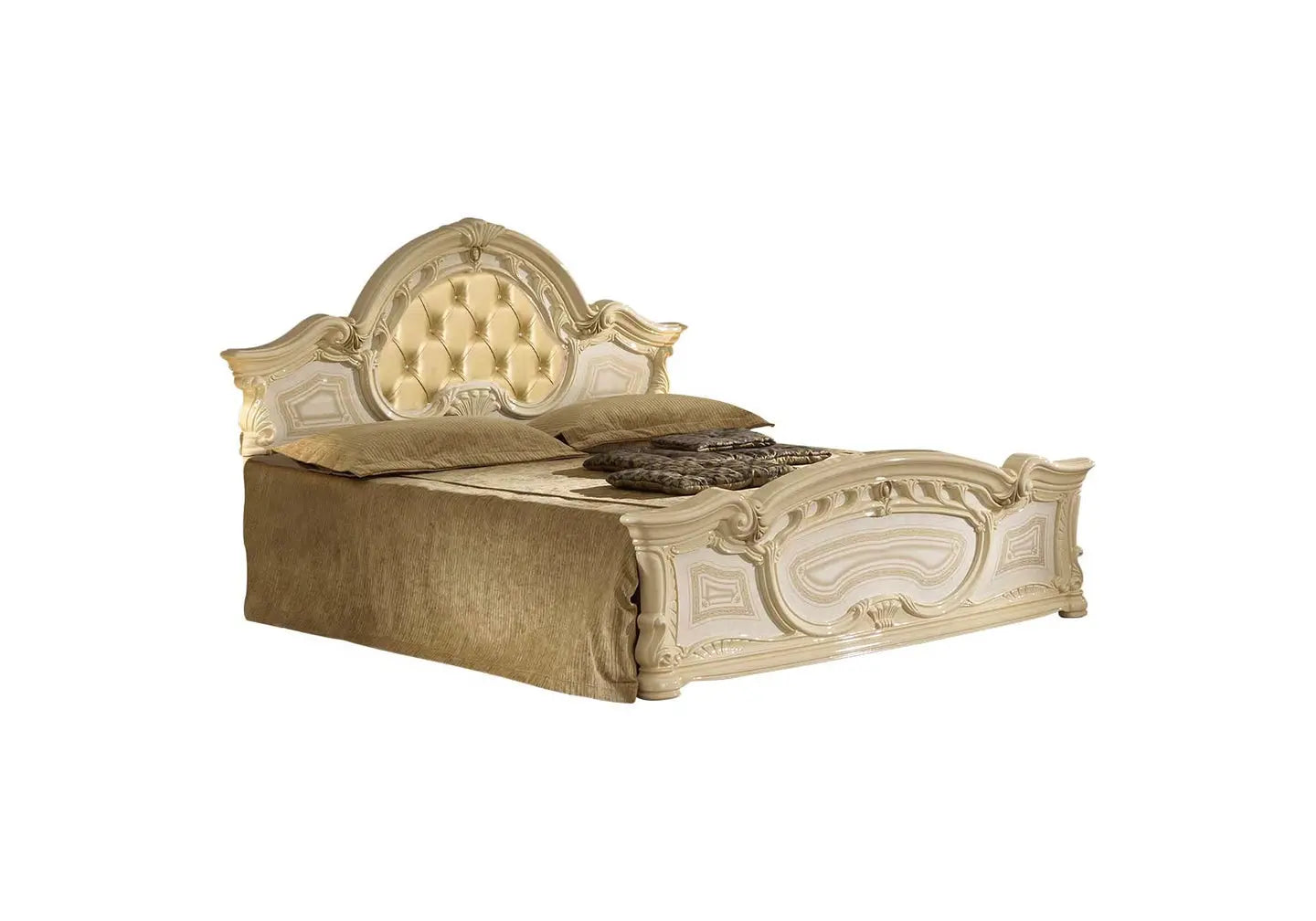 Chambre complète capitonnée laquée beige LOIS Made in Italy