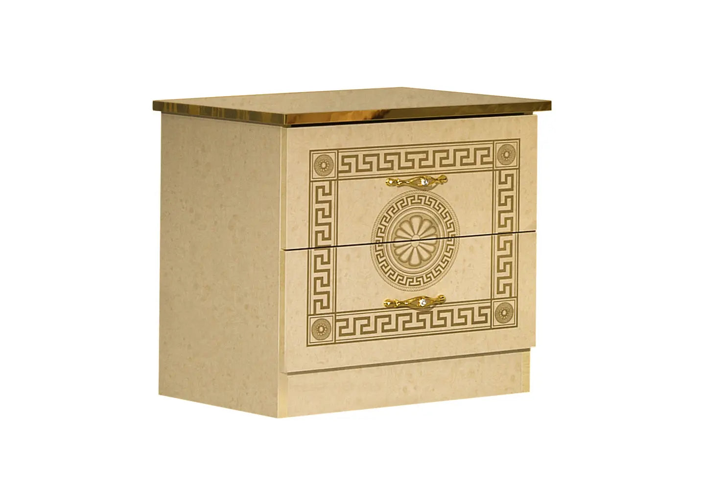 Chambre complète capitonnée laquée beige or ROBBY Made in Italy