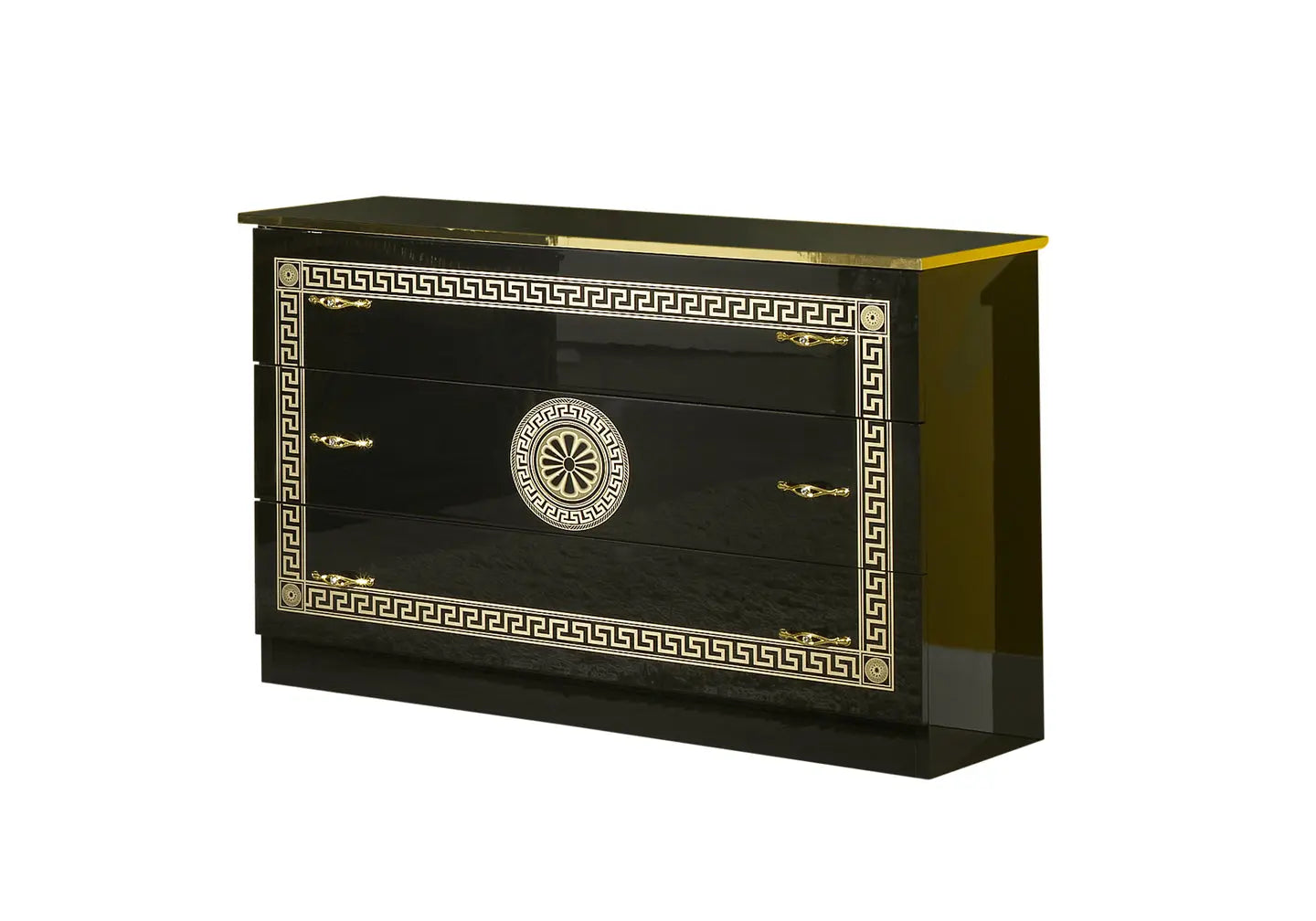 Chambre complète capitonnée laquée noir or ROBBY Made in Italy