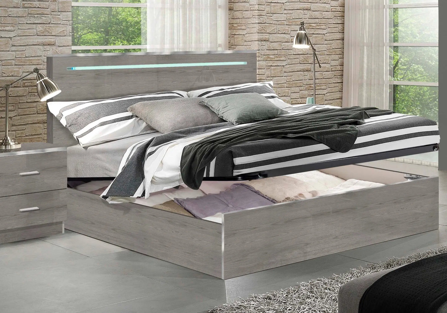 Chambre complète chêne gris NIVES Italian TL