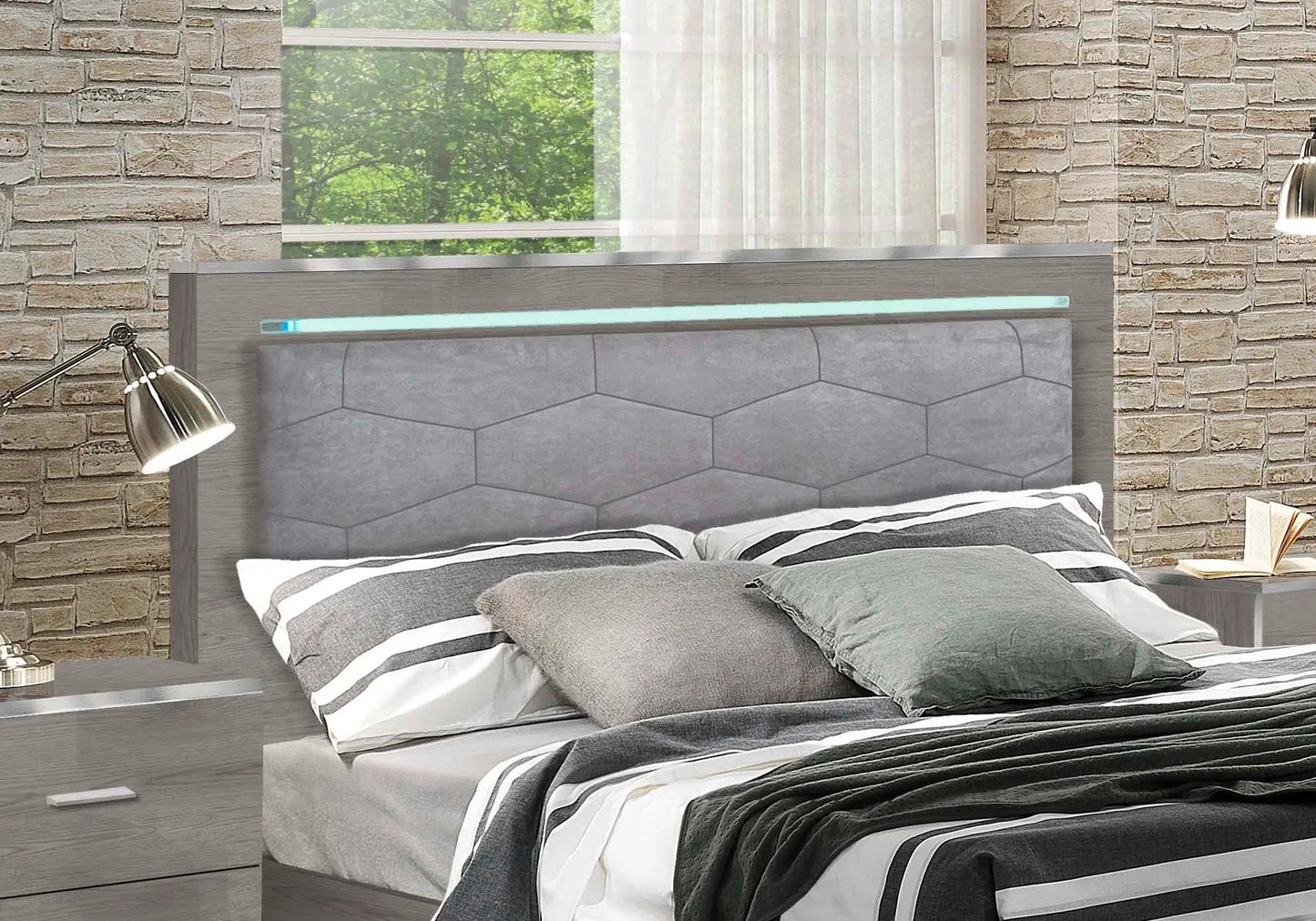 Chambre complète chêne gris NIVES Italian TL