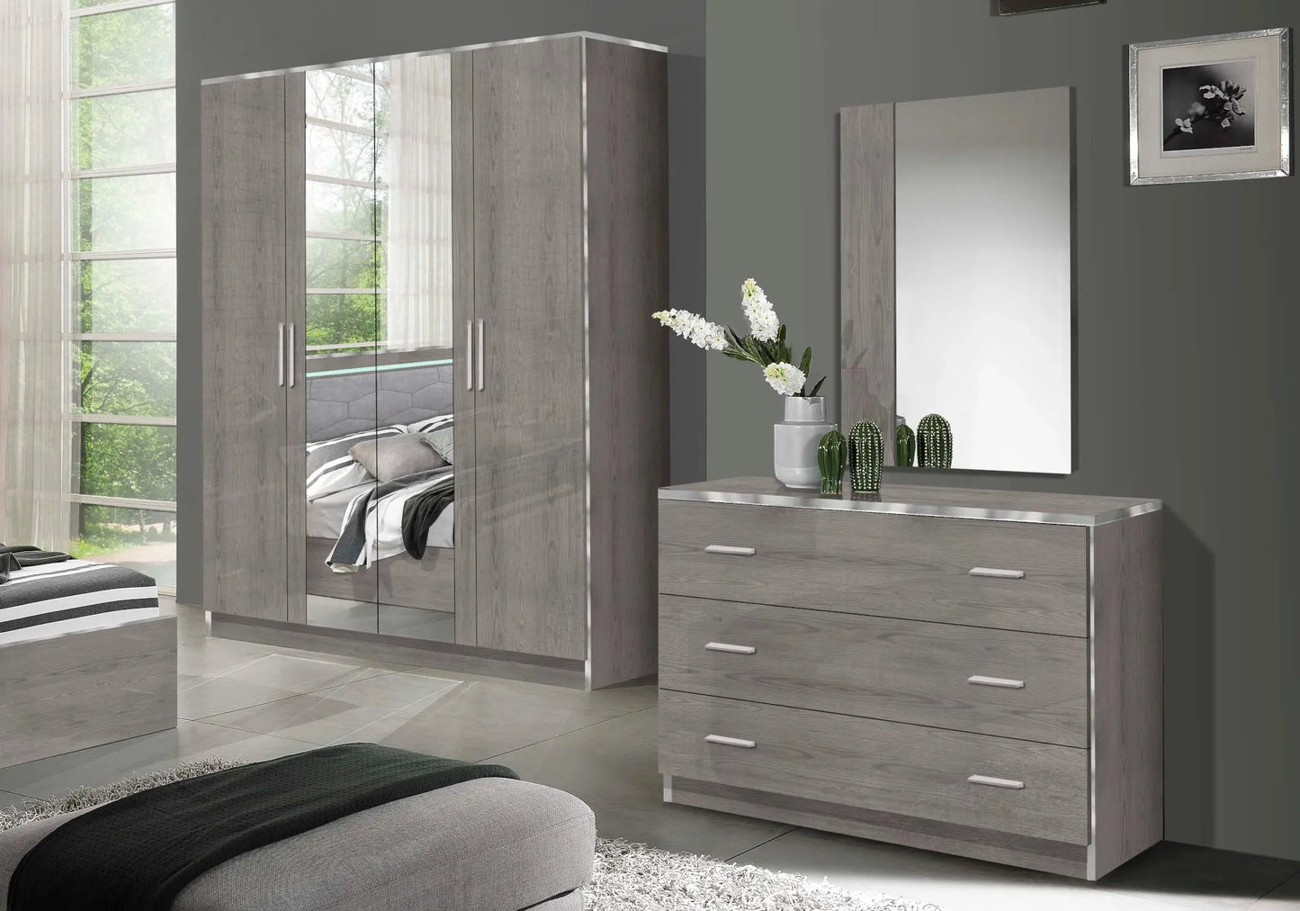 Chambre complète chêne gris NIVES Italian TL