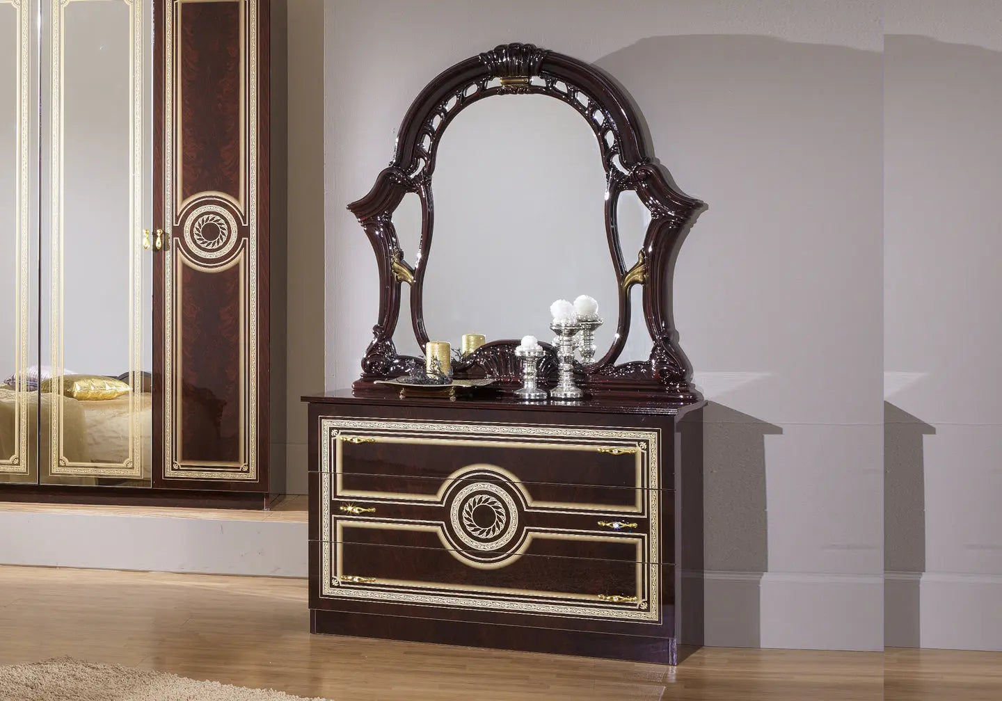 Chambre complète laquée acajou LOIS Made in Italy