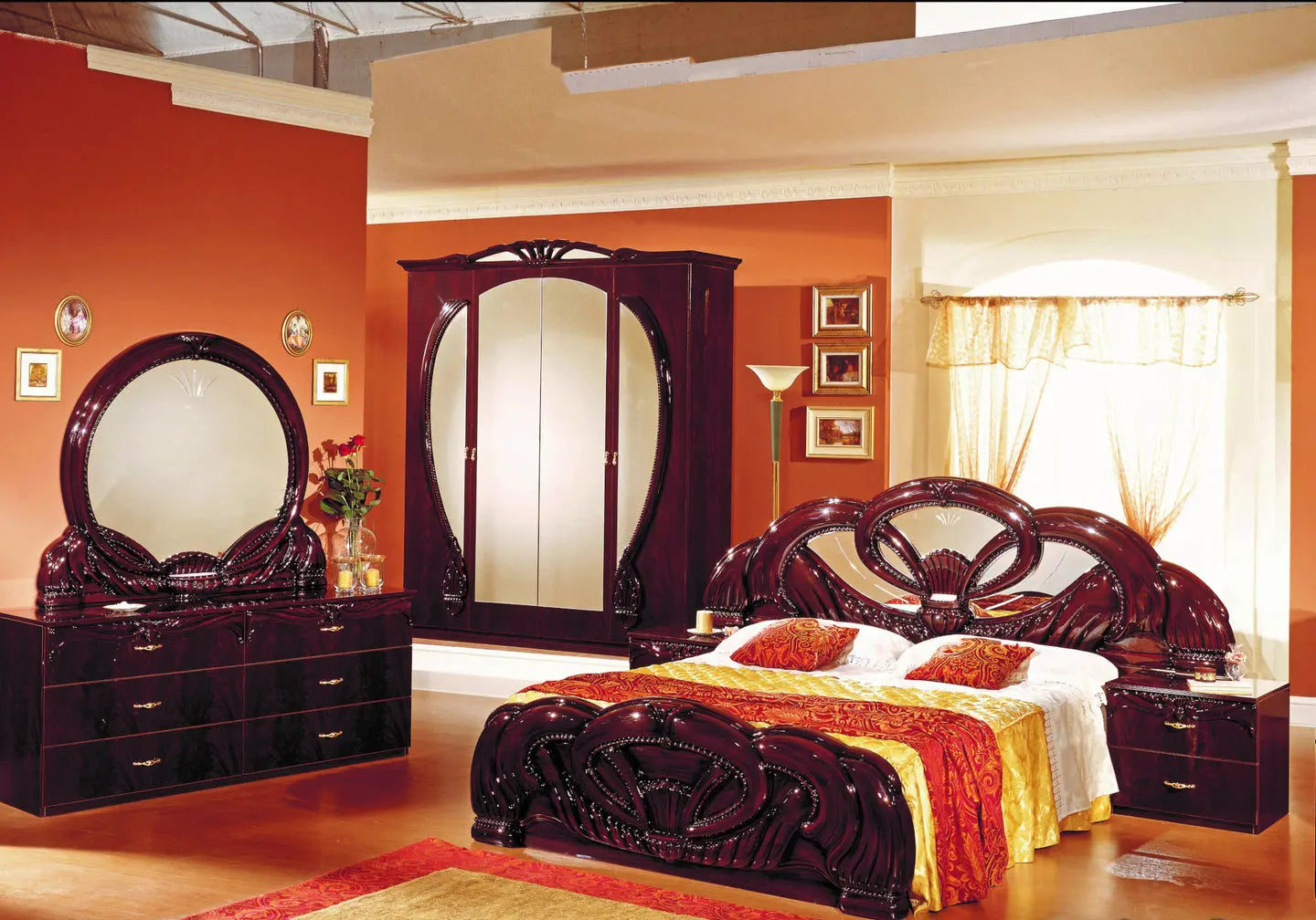 Chambre complète laquée acajou VERA Made in Italy