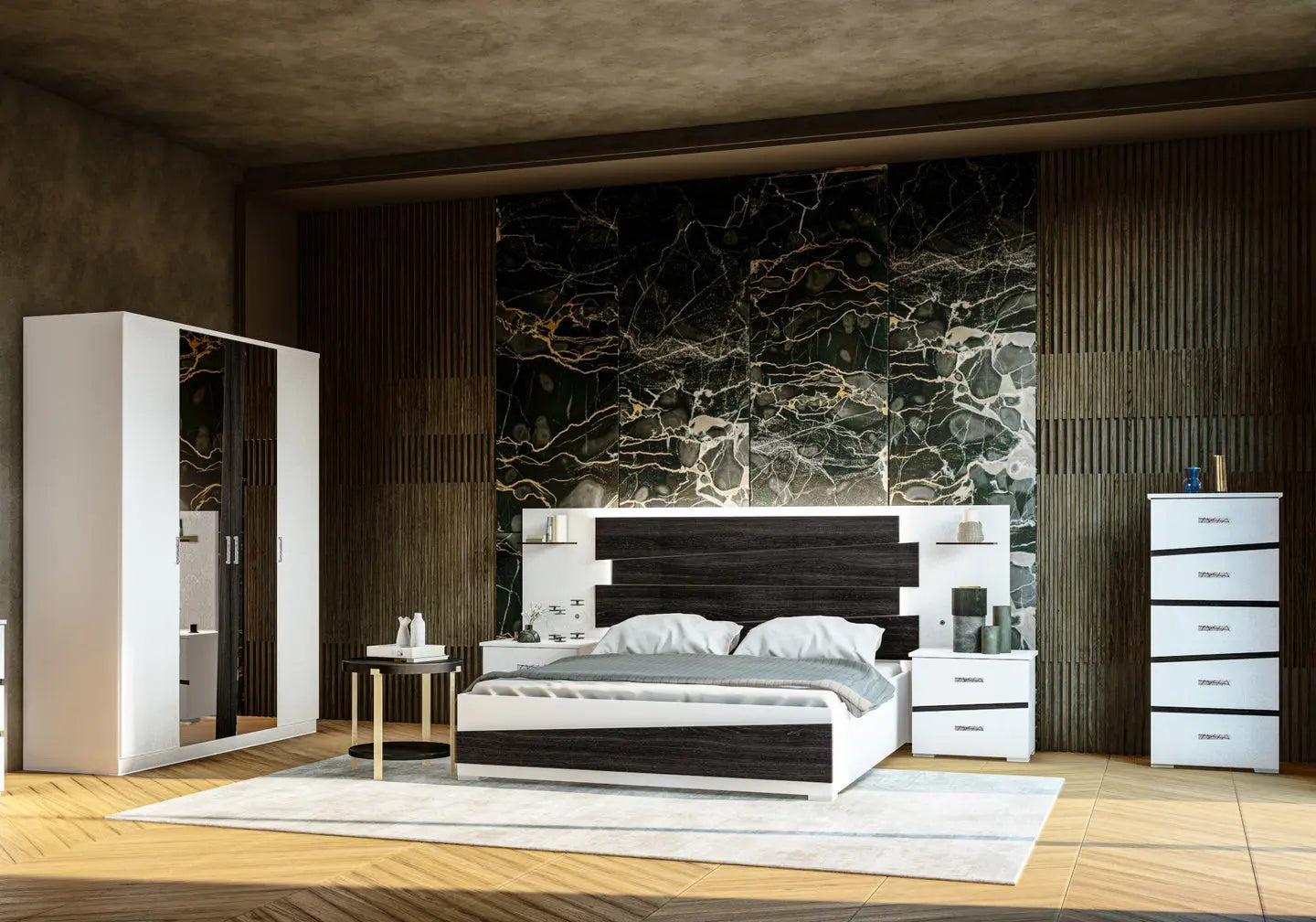 Chambre complète laquée blanc ERNY Made in Italy