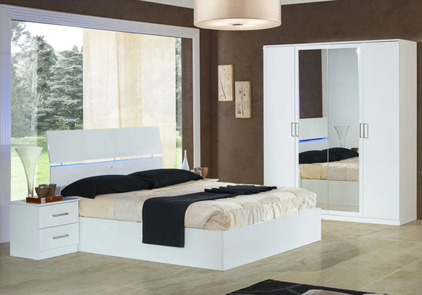 Chambre complète laquée blanc LUIS Made in Italy