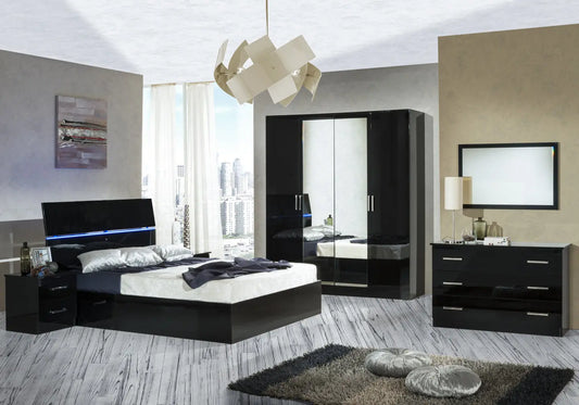 Chambre complète laquée noir LUIS Made in Italy