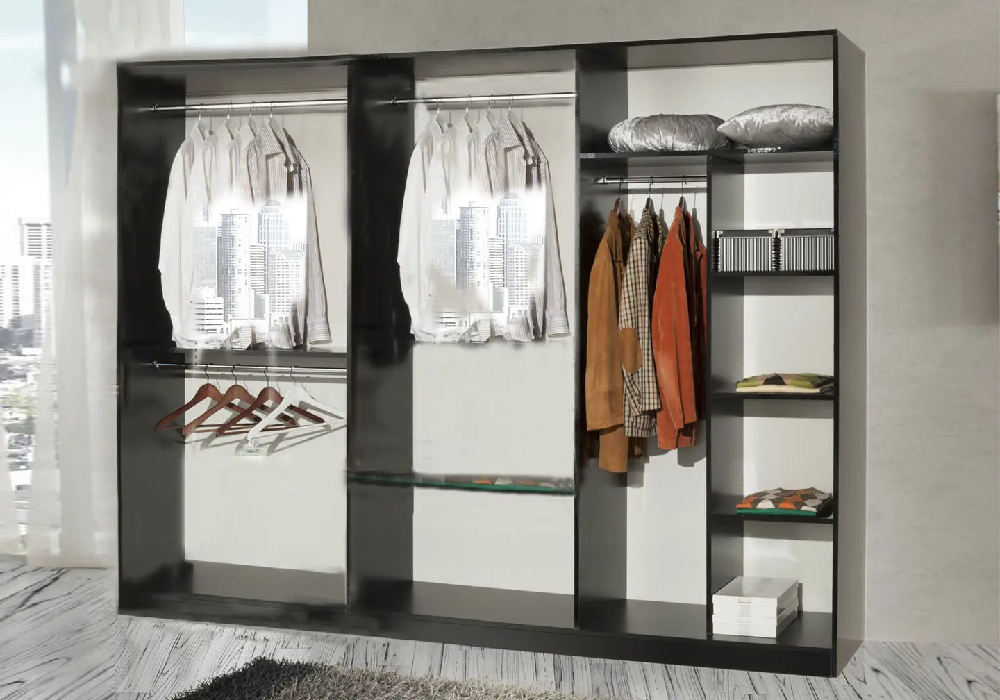 Chambre complète laquée noir LUIS Made in Italy