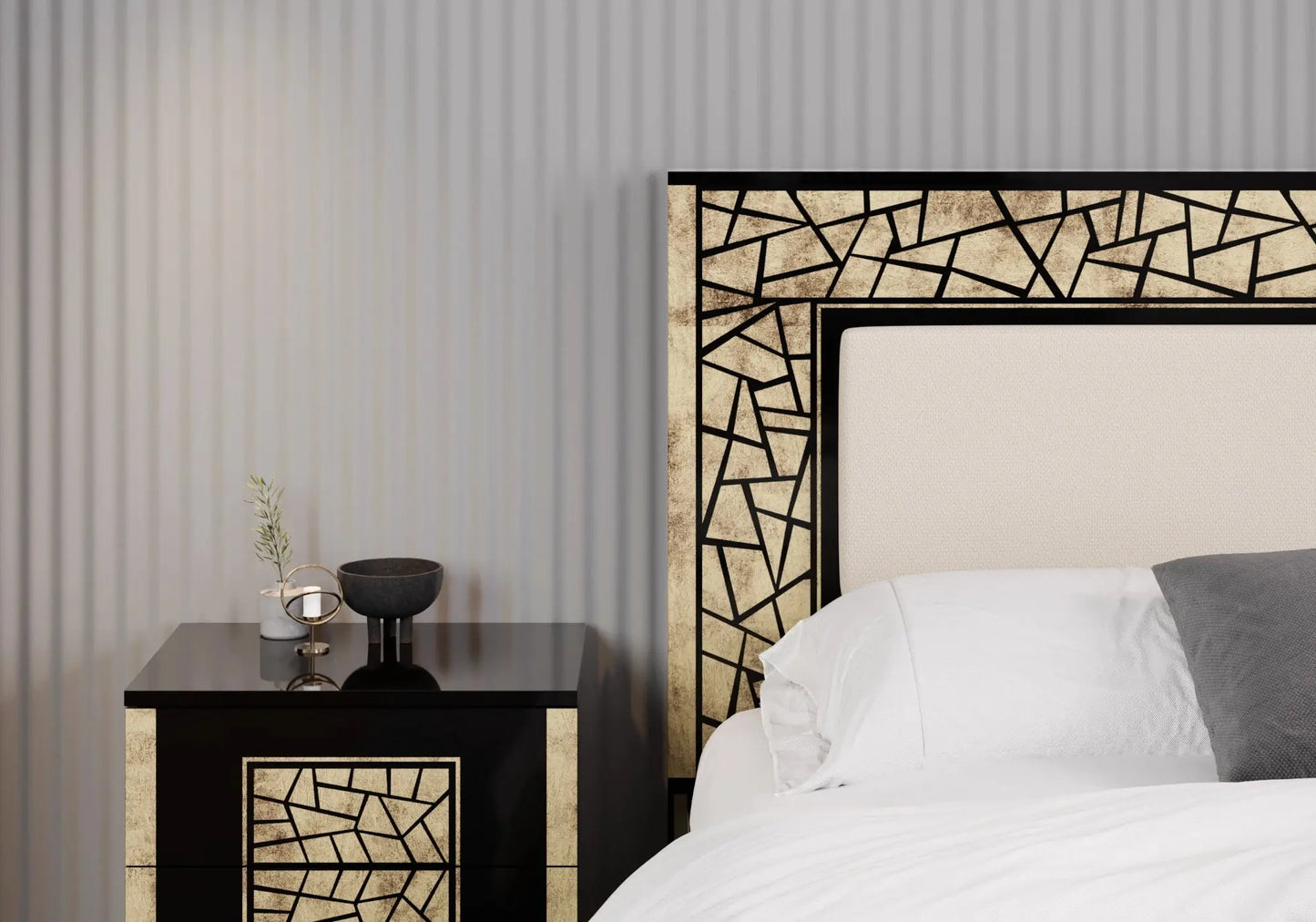 Chambre complète noir doré STELLA Italian TL