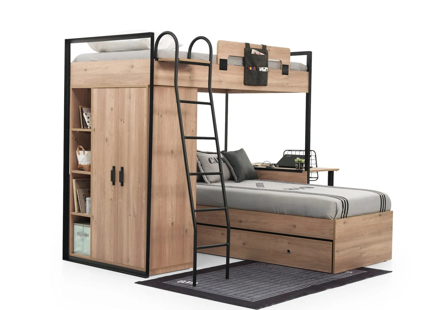 Chambre jeune modulaire et moderne chêne SMART MAX kelekci.com
