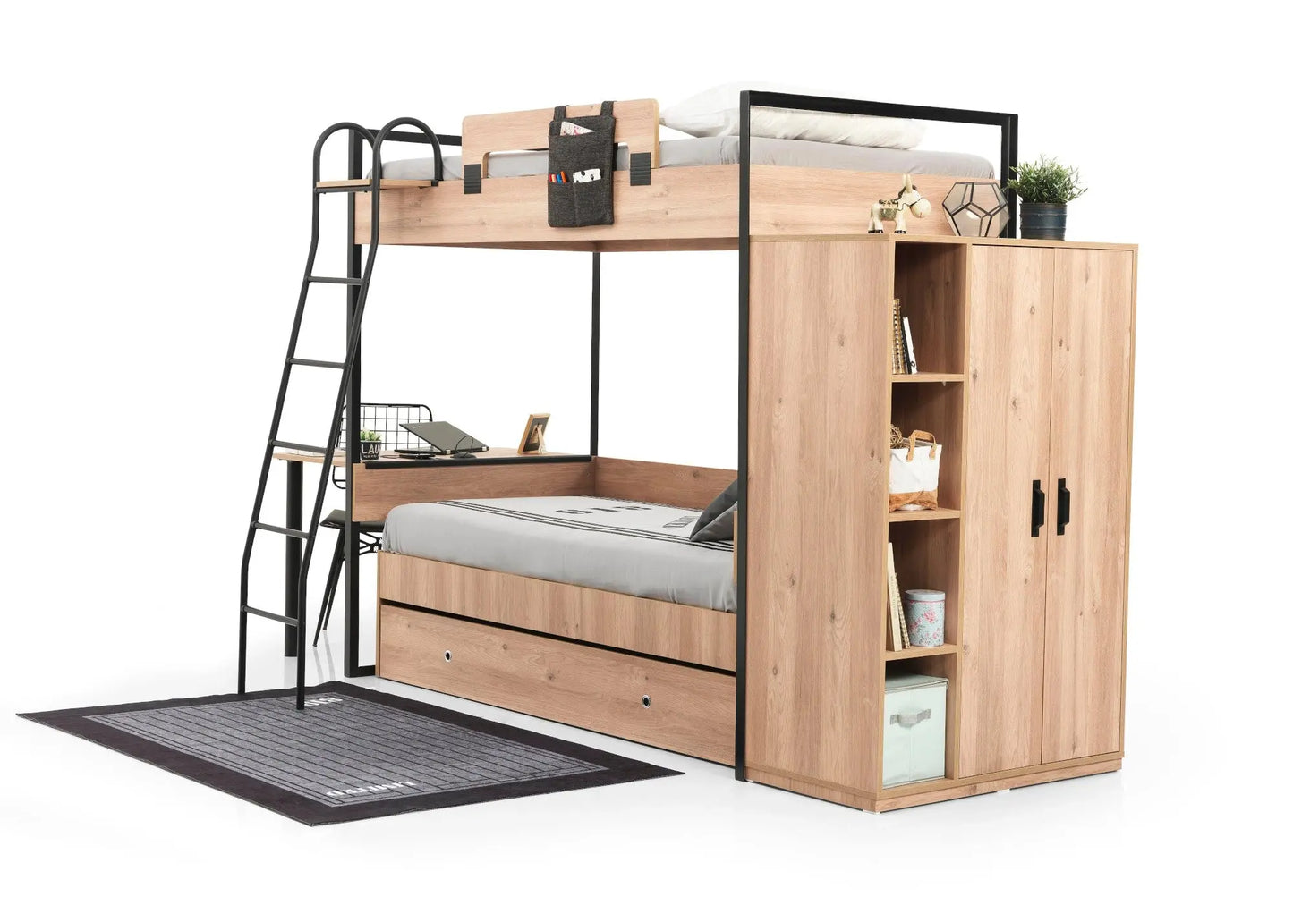 Chambre jeune modulaire et moderne chêne SMART kelekci.com