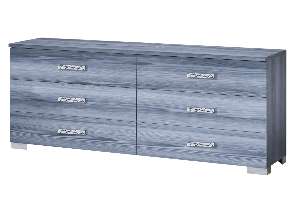Chambre complète gris laqué capitonnée LED - ORION