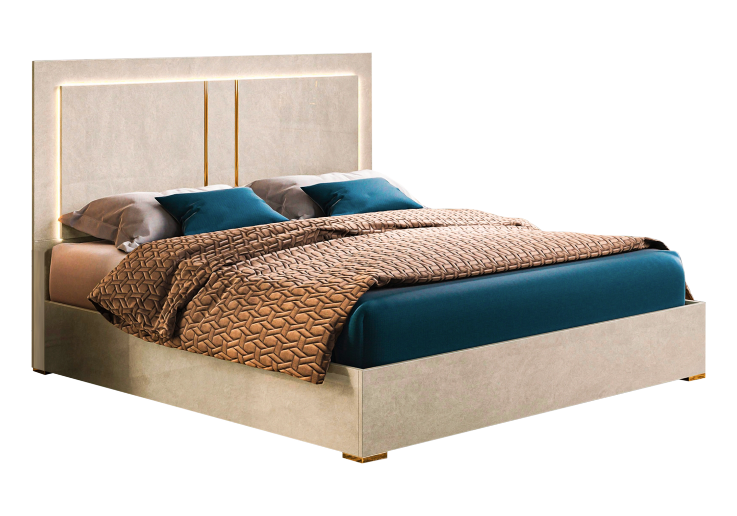 Chambre complète design marbre beige – LUNA