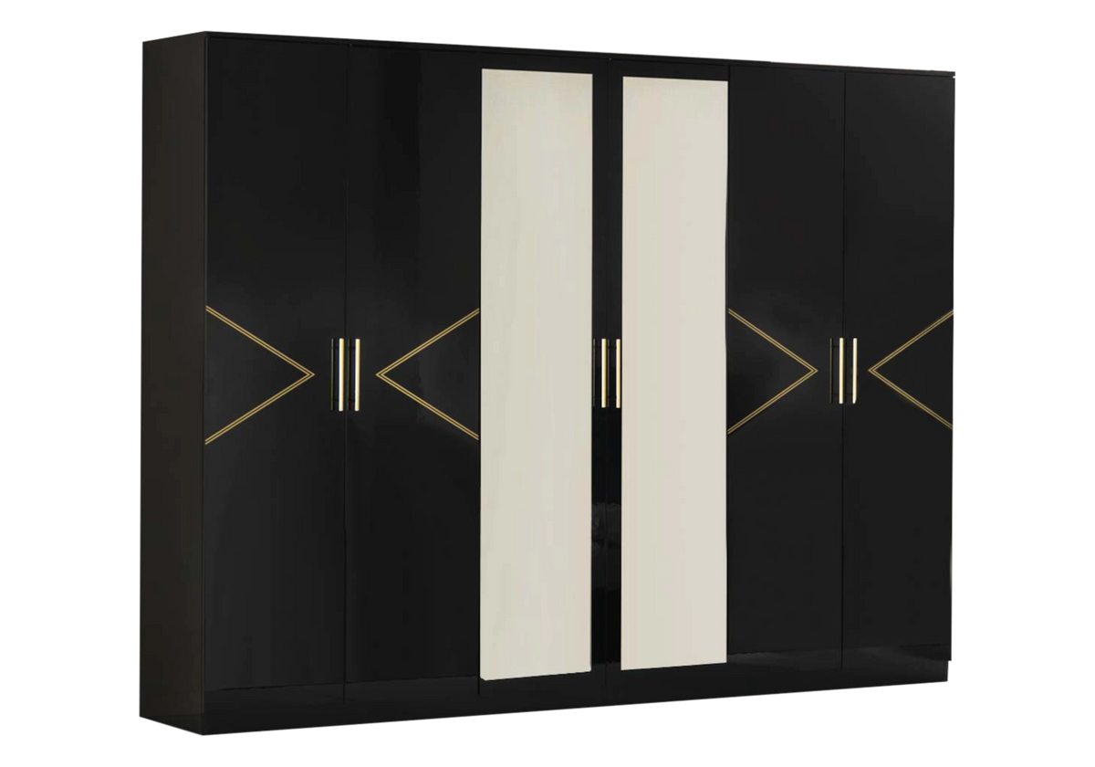 Chambre complète laquée noire et dorée - NOX