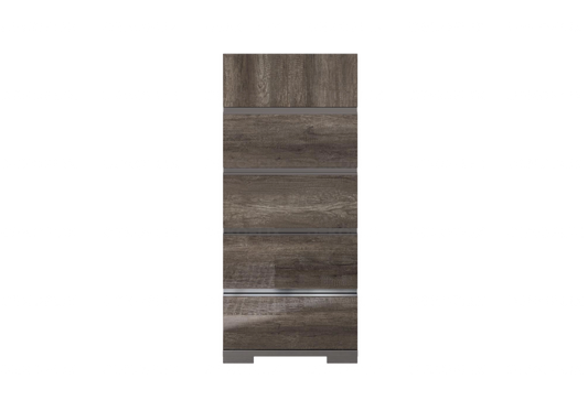 Dea Chêne – Chiffonnier 5 Tiroirs avec Plateau Laqué - Made in Italy - DEKOFLIX