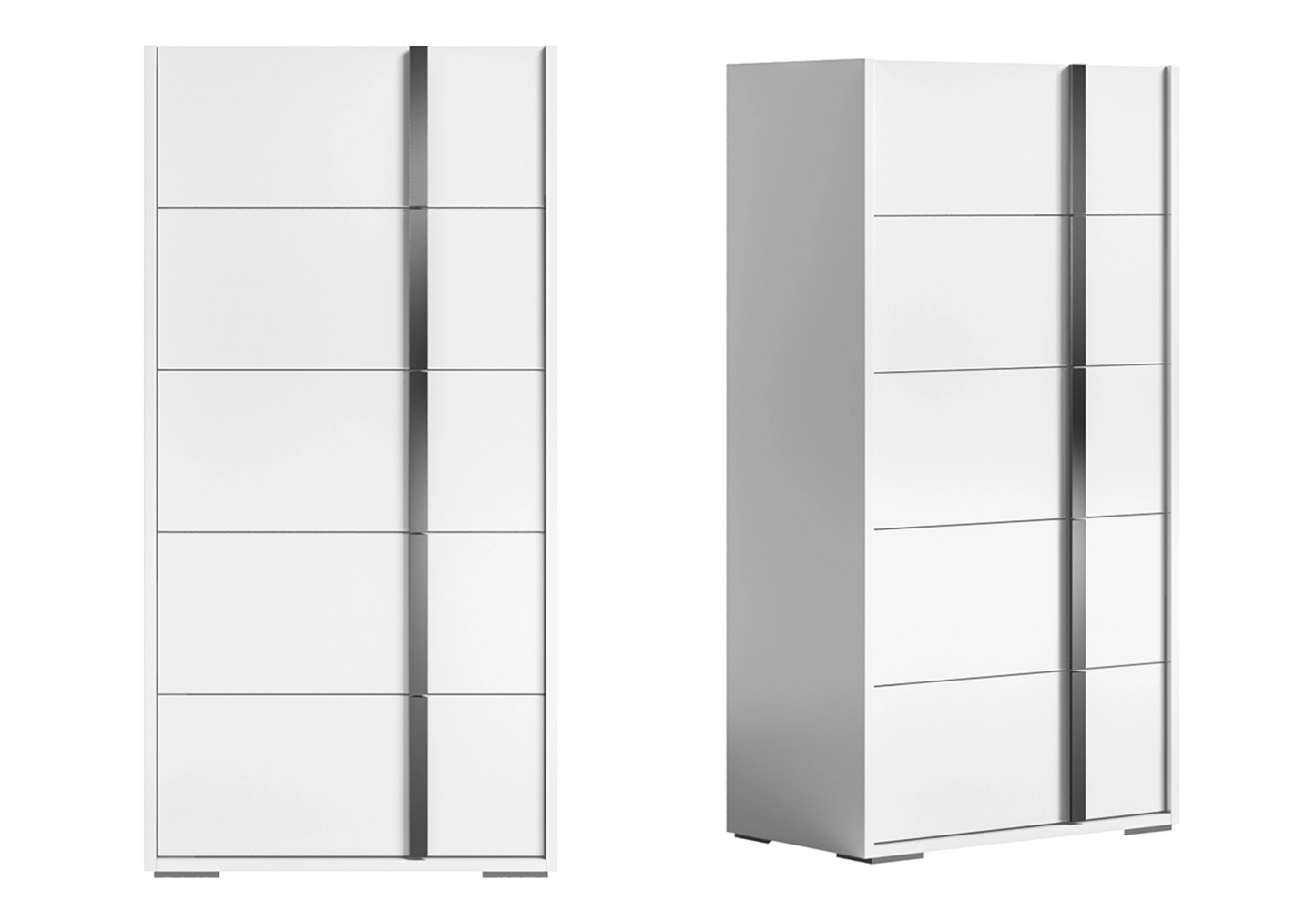 Bianca White – Chiffonnier 5 Tiroirs avec Plateau Laqué - Made in Italy - DEKOFLIX