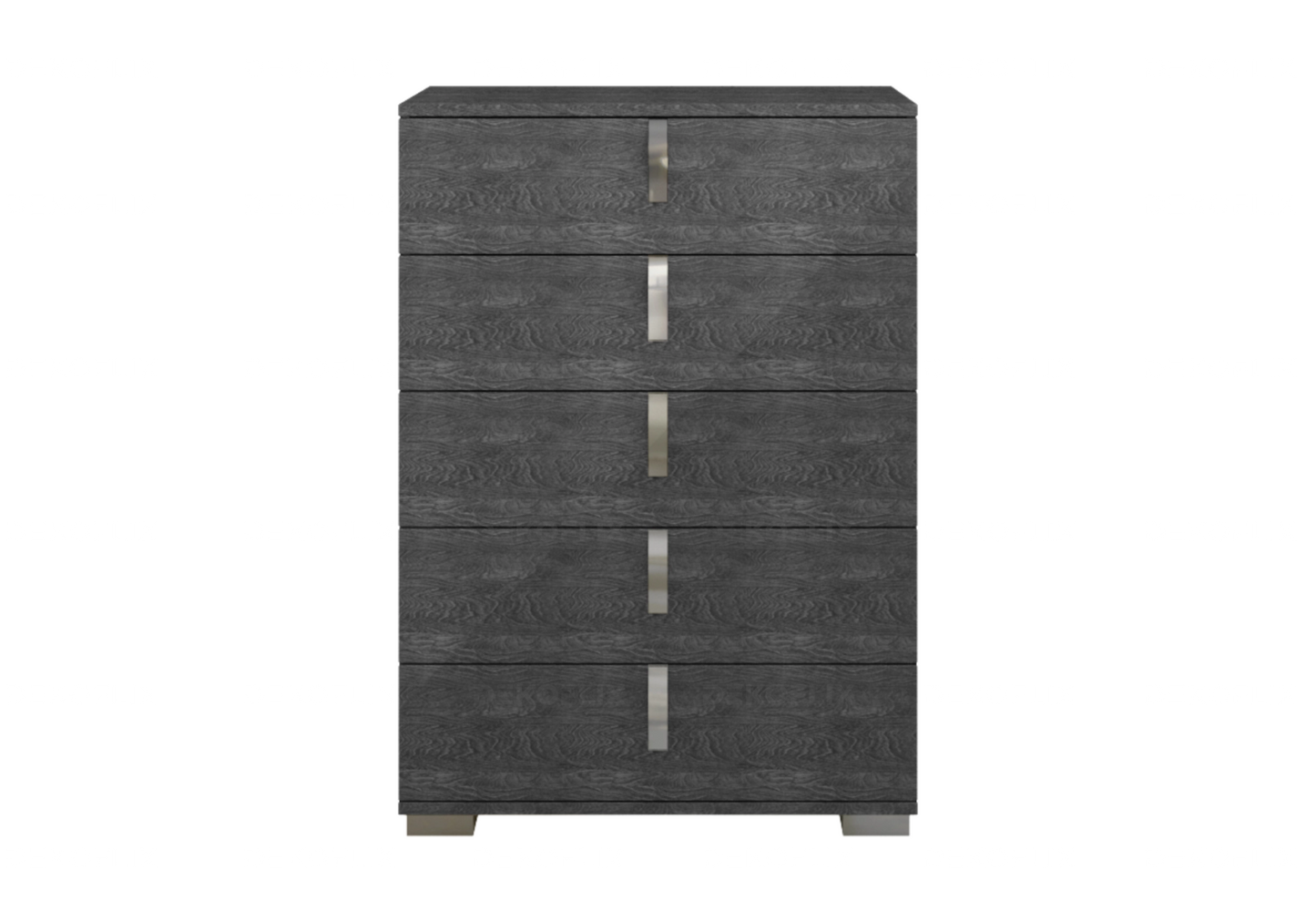 Chiffonnier Sarah 5 Tiroirs en Bois de Bouleau Gris - DEKOFLIX