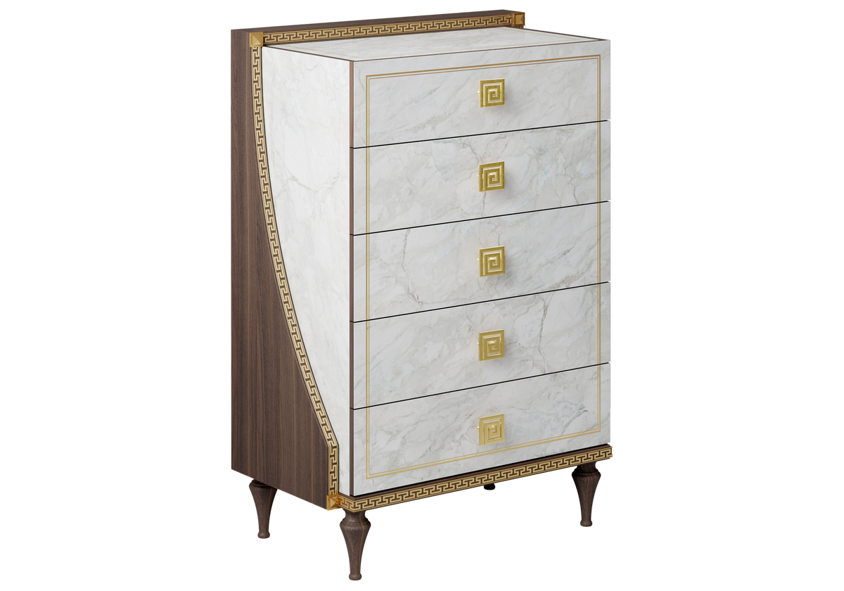 Chambre lit capitonné commode et chiffonnier - Romantica