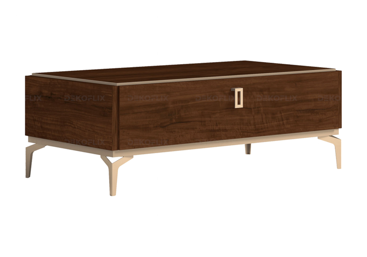 Table D’appoint Noyer Doré – Design Eva Chic– Table de Salon - DEKOFLIX